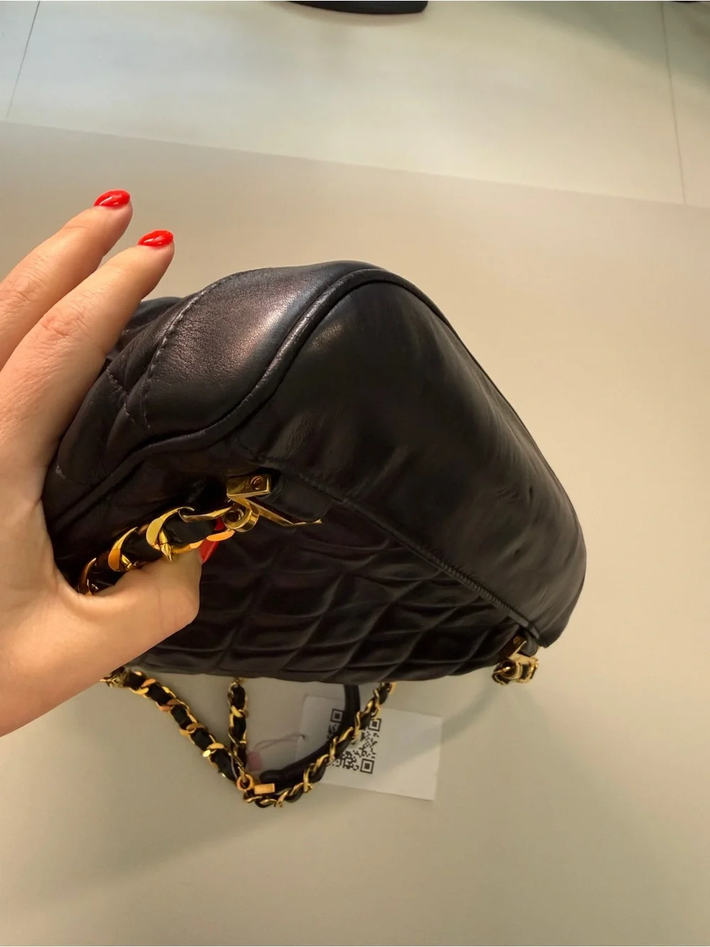 Vintage CHANEL Black Quilted Lambskin Backpack with Gold CC Hardware